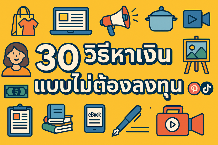 30 วิธีหาเงินแบบไม่ต้องลงทุน